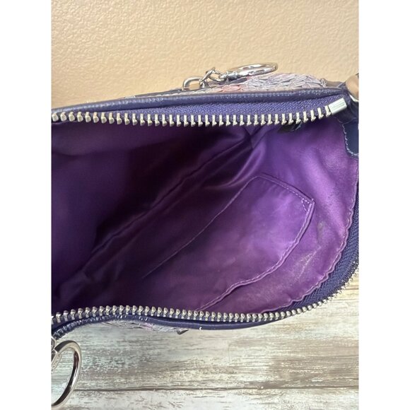 Coach Poppy Sequin Plaid Shoulder Bag Purple Y2K Mini Pochette w/COA - Picture 11 of 15